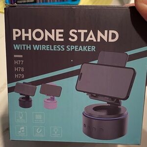 Black Phone Stand with Wireless Speaker
